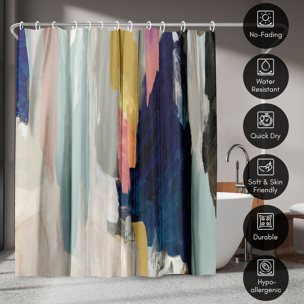 Americanflat 71x74 Abstract Shower Curtain With 12 Metal Grommets | Somber – Americanflat