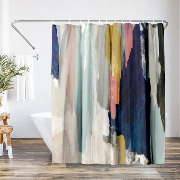 americanflat 71x74 Abstract Shower Curtain with 12 Metal Grommets | Somber – Americanflat