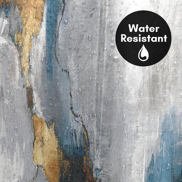 Americanflat 71x74 Abstract Shower Curtain With 12 Metal Grommets | Blue And Gold – Americanflat