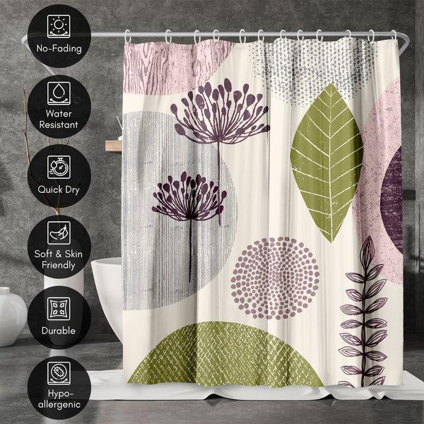 Americanflat 71x74 Abstract Shower Curtain With 12 Metal Grommets | Bold Floral Des – Americanflat