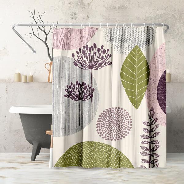 americanflat 71x74 Abstract Shower Curtain with 12 Metal Grommets | Bold Floral Des – Americanflat