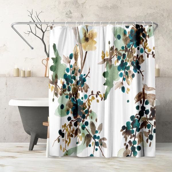 americanflat 71x74 Abstract Shower Curtain with 12 Metal Grommets | Watercolor Blue – Americanflat