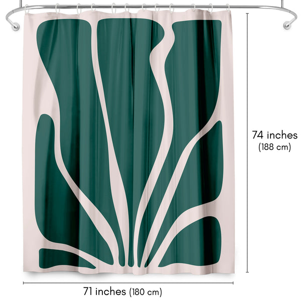 Americanflat 71x74 Abstract Shower Curtain With 12 Metal Grommets | Bold Seaweed De – Americanflat