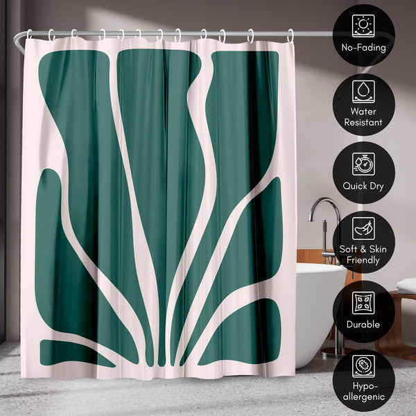 Americanflat 71x74 Abstract Shower Curtain With 12 Metal Grommets | Bold Seaweed De – Americanflat