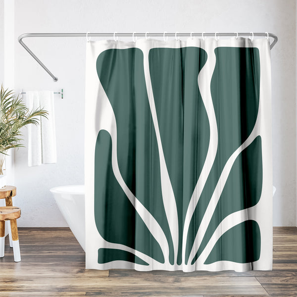 americanflat 71x74 Abstract Shower Curtain with 12 Metal Grommets | Bold Seaweed De – Americanflat