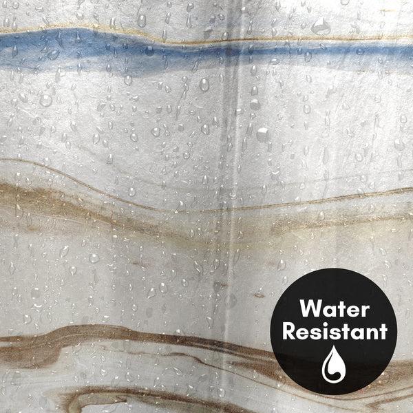 Americanflat 71x74 Abstract Shower Curtain With 12 Metal Grommets | Navy And Cream – Americanflat