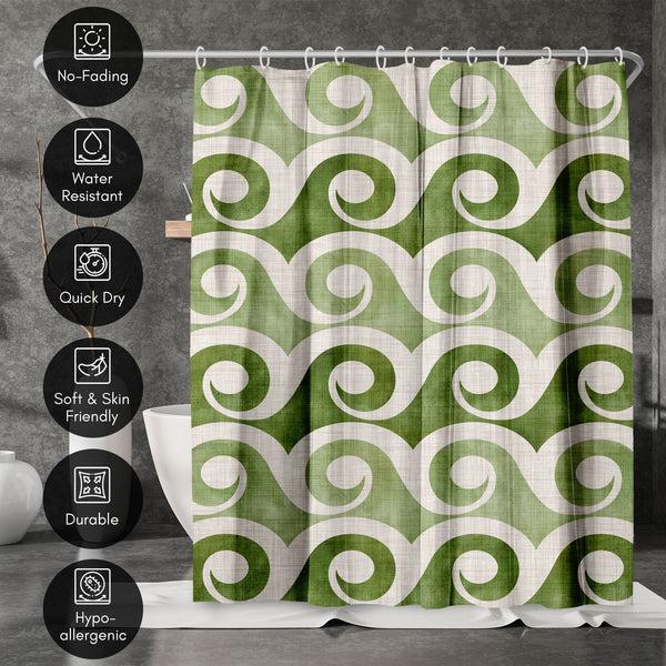 Americanflat 71x74 Abstract Shower Curtain With 12 Metal Grommets | Retro Waves – Americanflat