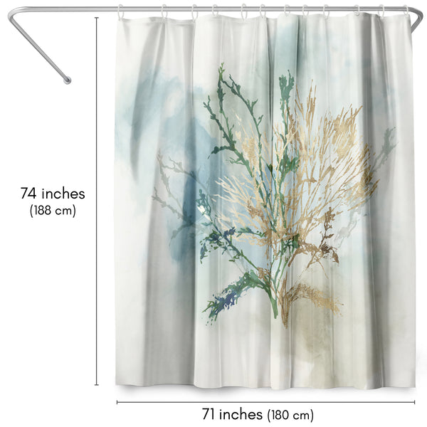 Americanflat 71x74 Abstract Shower Curtain With 12 Metal Grommets | Green Coral – Americanflat