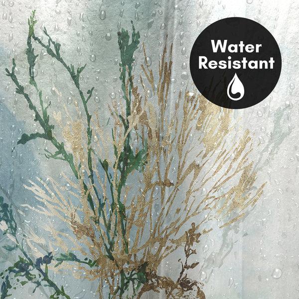 Americanflat 71x74 Abstract Shower Curtain With 12 Metal Grommets | Green Coral – Americanflat