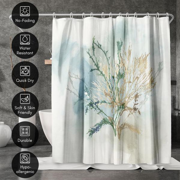 Americanflat 71x74 Abstract Shower Curtain With 12 Metal Grommets | Green Coral – Americanflat
