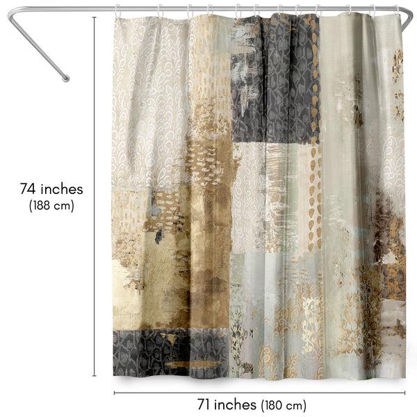 Americanflat 71x74 Abstract Shower Curtain With 12 Metal Grommets | Vertical Distre – Americanflat
