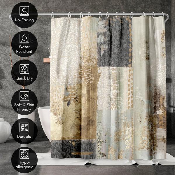 Americanflat 71x74 Abstract Shower Curtain With 12 Metal Grommets | Vertical Distre – Americanflat