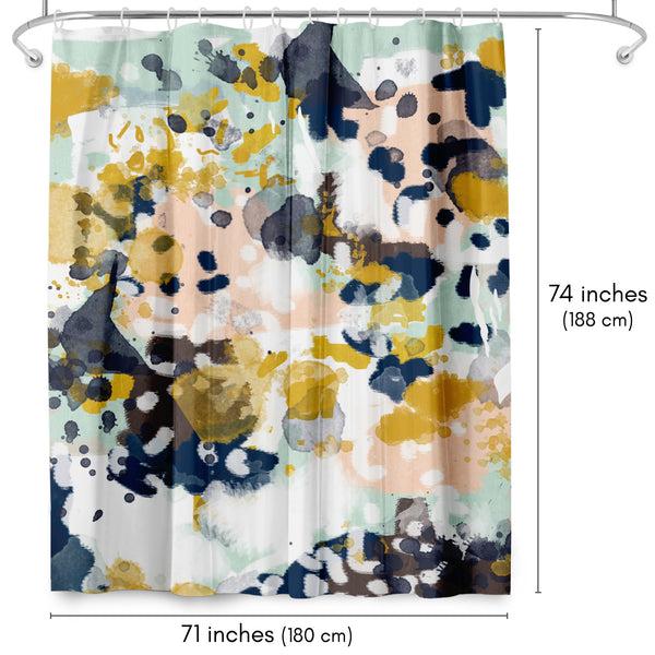 Americanflat 71x74 Abstract Shower Curtain With 12 Metal Grommets | Colorful Artist – Americanflat White