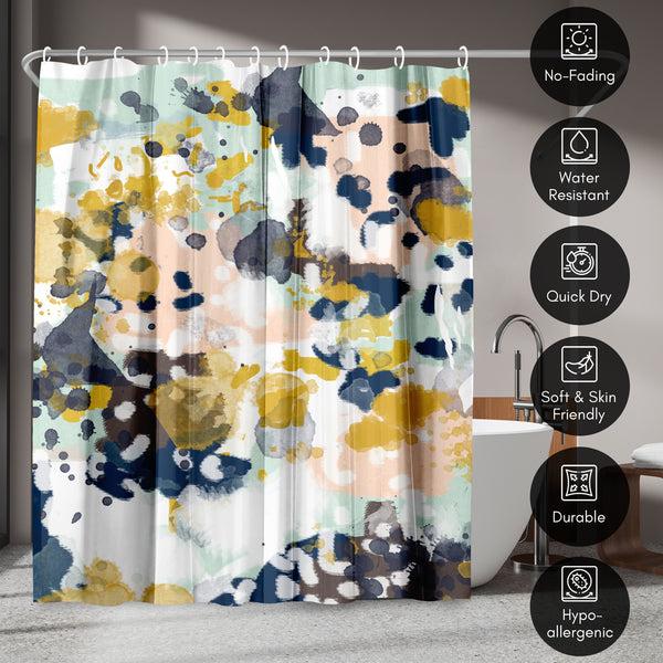 Americanflat 71x74 Abstract Shower Curtain With 12 Metal Grommets | Colorful Artist – Americanflat White