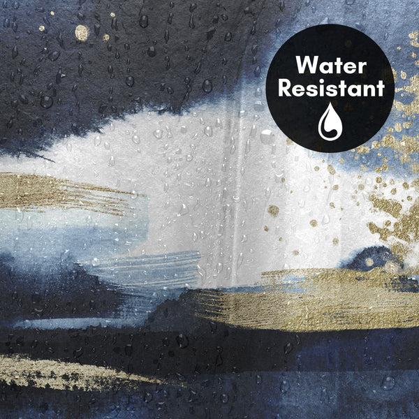 Americanflat 71x74 Abstract Shower Curtain With 12 Metal Grommets | Navy Blue And G – Americanflat