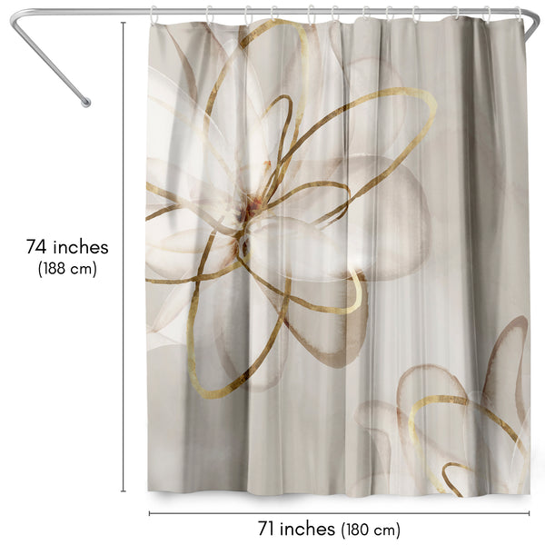 Americanflat 71x74 Abstract Shower Curtain With 12 Metal Grommets | Transparent Bea – Americanflat