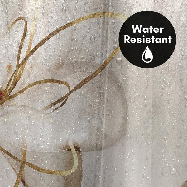 Americanflat 71x74 Abstract Shower Curtain With 12 Metal Grommets | Transparent Bea – Americanflat