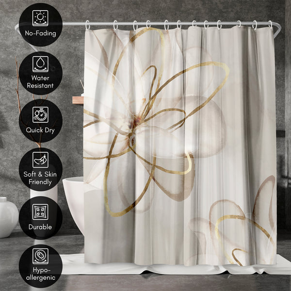 Americanflat 71x74 Abstract Shower Curtain With 12 Metal Grommets | Transparent Bea – Americanflat