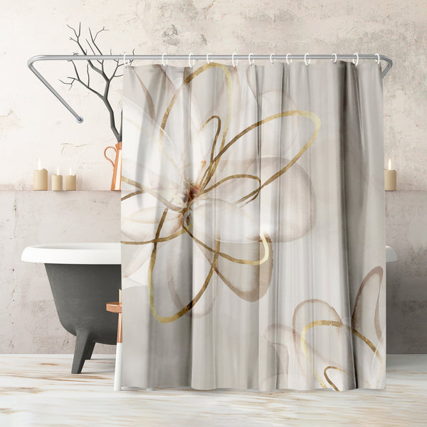 americanflat 71x74 Abstract Shower Curtain with 12 Metal Grommets | Transparent Bea – Americanflat