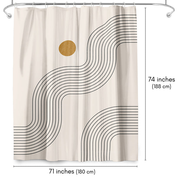 Americanflat 71x74 Abstract Shower Curtain With 12 Metal Grommets | Geometric Lines – Americanflat
