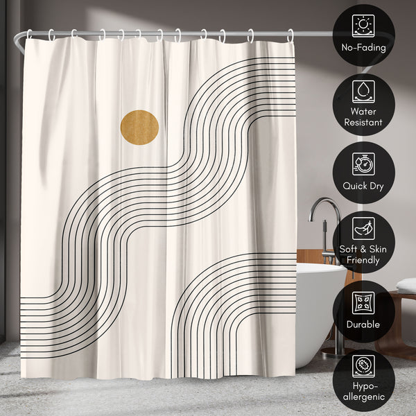 Americanflat 71x74 Abstract Shower Curtain With 12 Metal Grommets | Geometric Lines – Americanflat