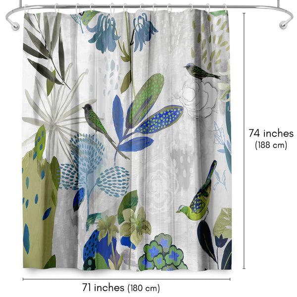 Americanflat 71x74 Abstract Shower Curtain With 12 Metal Grommets | Botanical Desig – Americanflat Blue