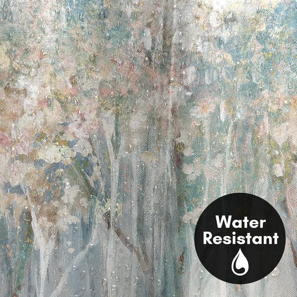 Americanflat 71x74 Abstract Shower Curtain With 12 Metal Grommets | Soft Blue And W – Americanflat