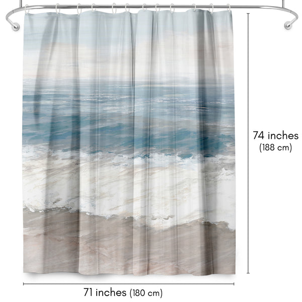Americanflat 71x74 Abstract Shower Curtain With 12 Metal Grommets | Warm Waves – Americanflat