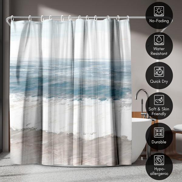 Americanflat 71x74 Abstract Shower Curtain With 12 Metal Grommets | Warm Waves – Americanflat