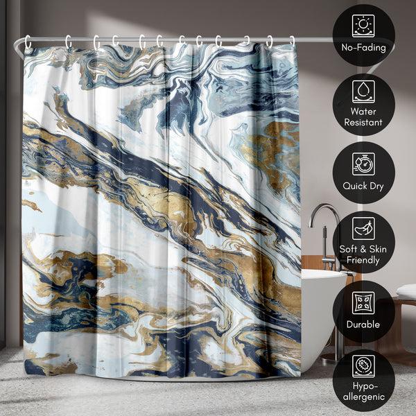 Americanflat 71x74 Abstract Shower Curtain With 12 Metal Grommets | Space Giant – Americanflat