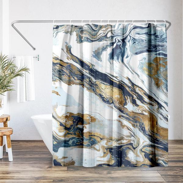 americanflat 71x74 Abstract Shower Curtain with 12 Metal Grommets | Space Giant – Americanflat