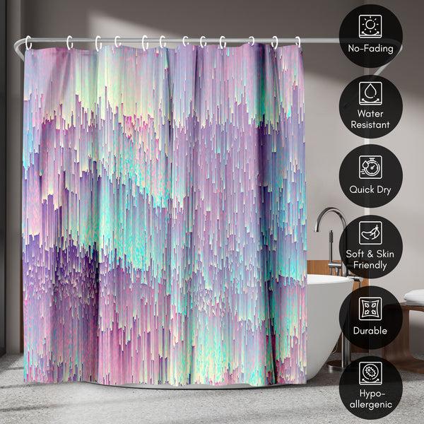 Americanflat 71x74 Abstract Shower Curtain With 12 Metal Grommets | Iridescent Glit – Americanflat