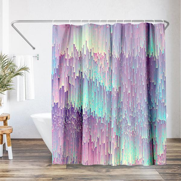 americanflat 71x74 Abstract Shower Curtain with 12 Metal Grommets | Iridescent Glit – Americanflat