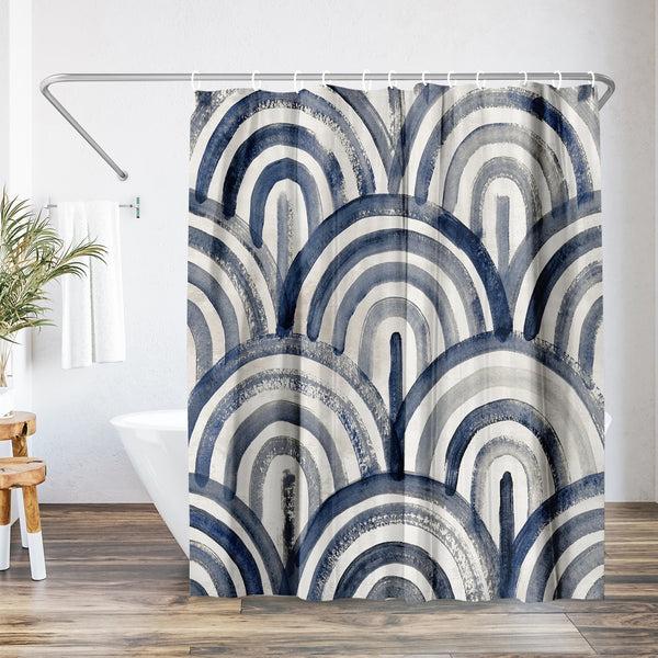 americanflat 71x74 Abstract Shower Curtain with 12 Metal Grommets | Modern Artistic – Americanflat