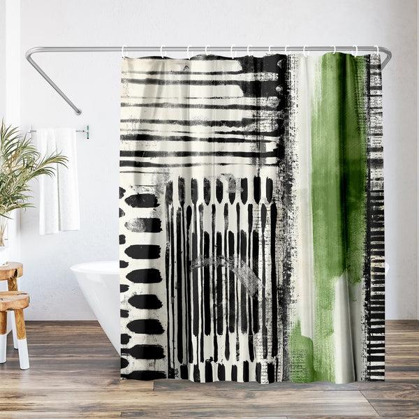 americanflat 71x74 Abstract Shower Curtain with 12 Metal Grommets | Artistic Design – Americanflat Green