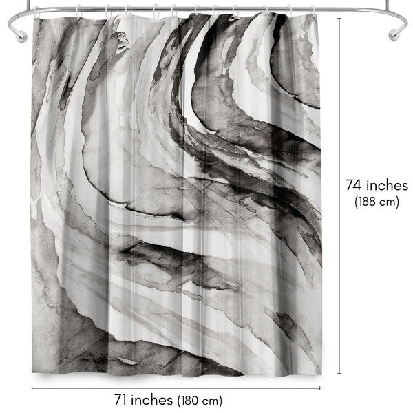 Americanflat 71x74 Abstract Shower Curtain With 12 Metal Grommets | Swirl Design – Americanflat Red