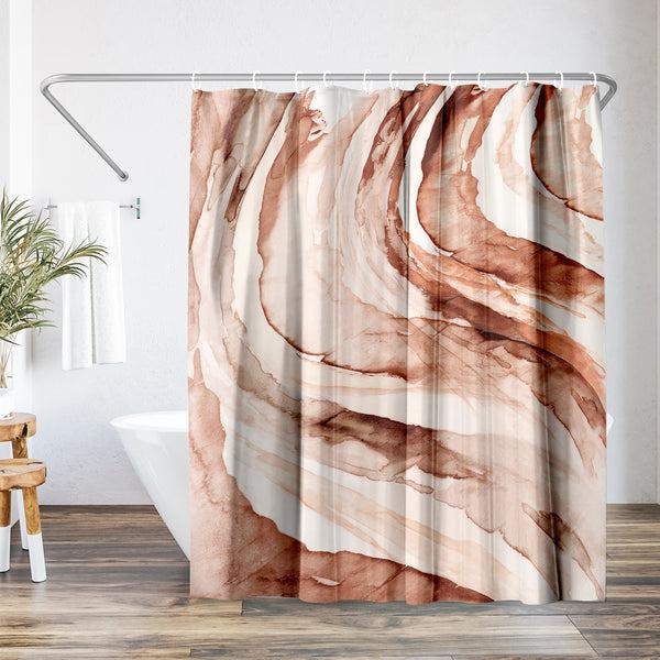 americanflat 71x74 Abstract Shower Curtain with 12 Metal Grommets | Swirl Design – Americanflat Red