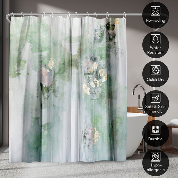 Americanflat 71x74 Abstract Shower Curtain With 12 Metal Grommets | Green Modern De – Americanflat