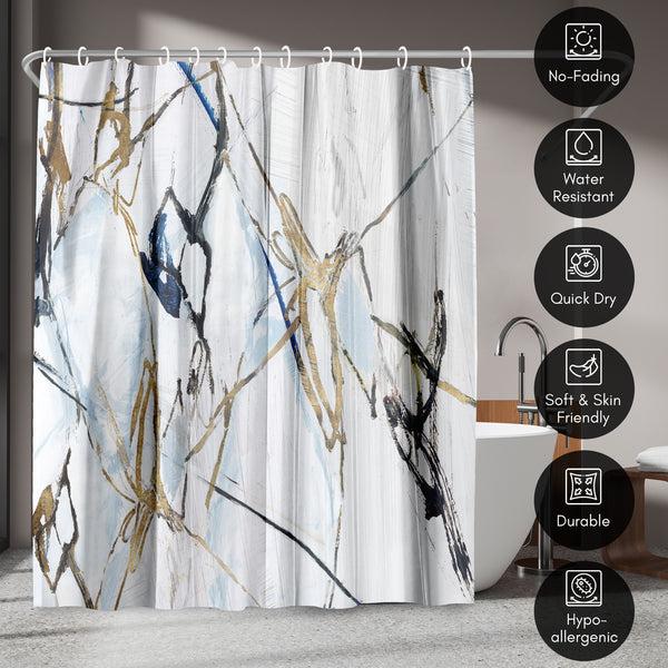 Americanflat 71x74 Abstract Shower Curtain With 12 Metal Grommets | Moonstruck – Americanflat