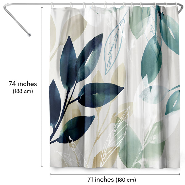 Americanflat 71x74 Abstract Shower Curtain With 12 Metal Grommets | Green Botanical – Americanflat
