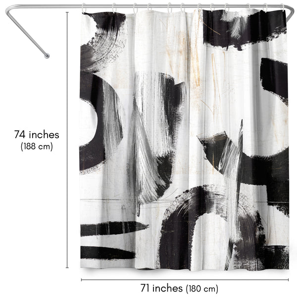 Americanflat 71x74 Abstract Shower Curtain With 12 Metal Grommets | Monochrome – Americanflat