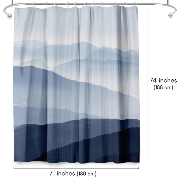 Americanflat 71x74 Blue Mountain Shower Curtain With 12 Metal Grommets – Americanflat