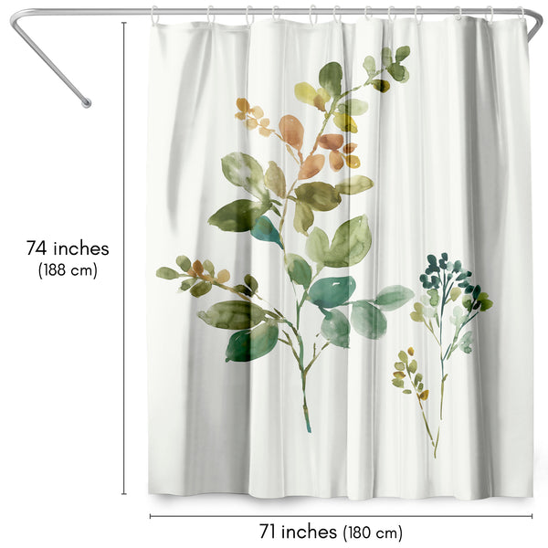 Americanflat 71x74 Boho Shower Curtain With 12 Metal Grommets | Botanical Design – Americanflat