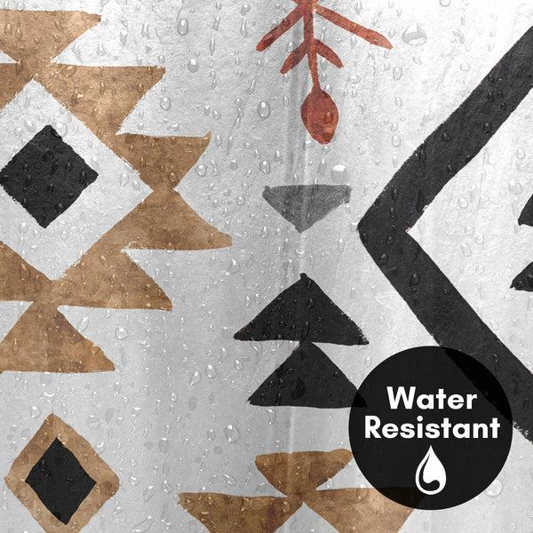 Americanflat 71x74 Boho Shower Curtain With 12 Metal Grommets | Geometric Design – Americanflat Black