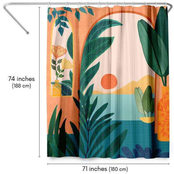 Americanflat 71x74 Boho Shower Curtain With 12 Metal Grommets | Ocean View – Americanflat