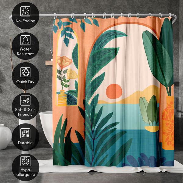 Americanflat 71x74 Boho Shower Curtain With 12 Metal Grommets | Ocean View – Americanflat