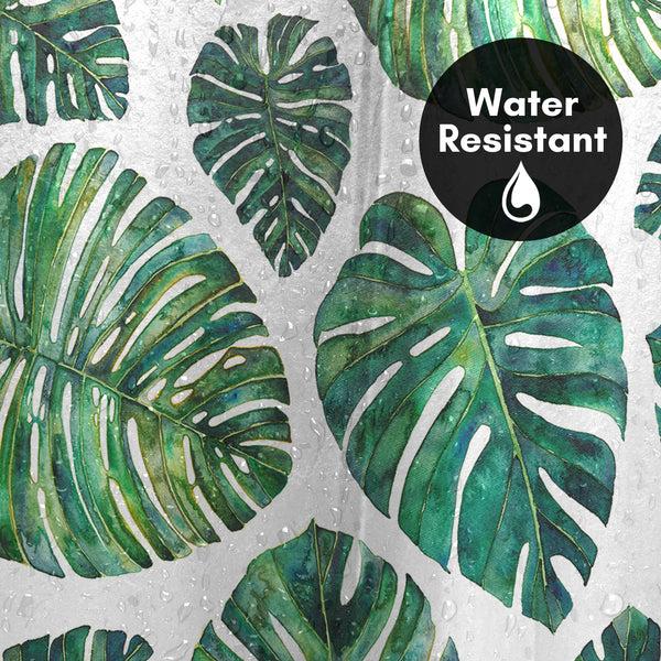 Americanflat 71x74 Botanical Shower Curtain With 12 Metal Grommets | Tropical Leave – Americanflat Green