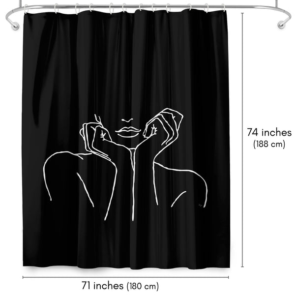 Americanflat 71x74 Decorative Shower Curtain With 12 Metal Grommets | Black – Americanflat