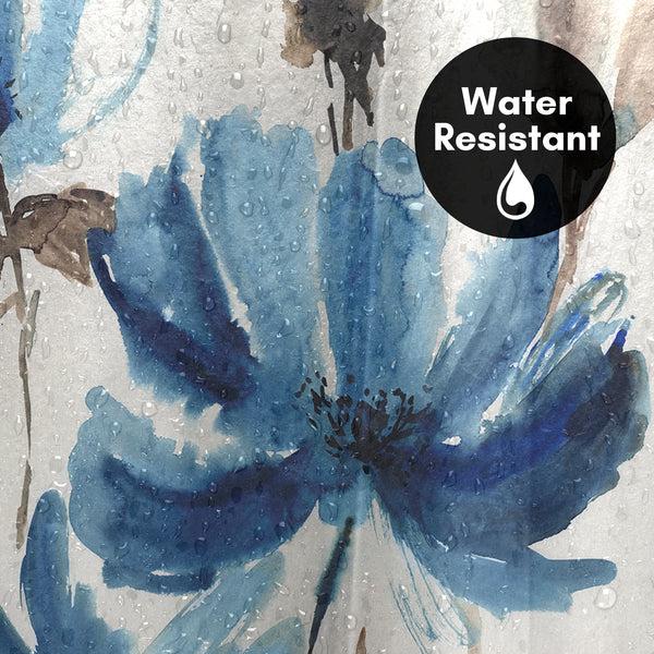 Americanflat 71x74 Floral Shower Curtain With 12 Metal Grommets | Blissful Blue – Americanflat