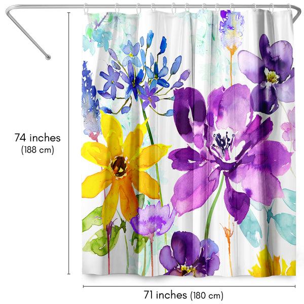 Americanflat 71x74 Floral Shower Curtain With 12 Metal Grommets | Vibrant Design – Americanflat